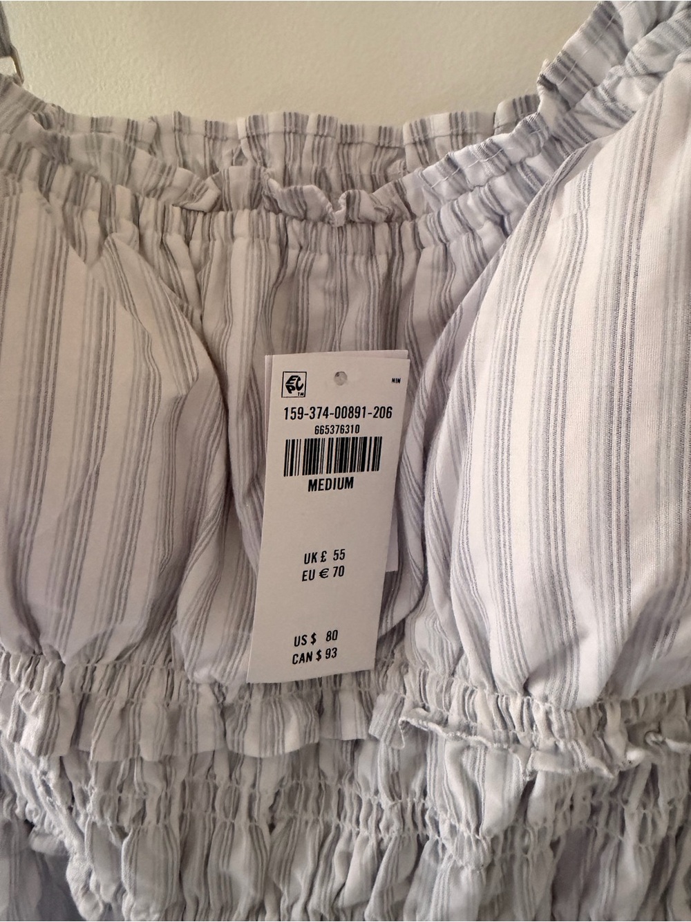 Abercrombie Light Blue Striped Smocked Sundress - Picture 6 of 7